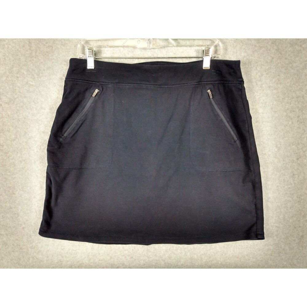 T by Talbots Womens Golf Skort Skirt Large Navy Blue Zippered Pockets Tennis